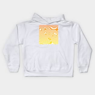 Yellow Orange Abstract Strips Art Kids Hoodie